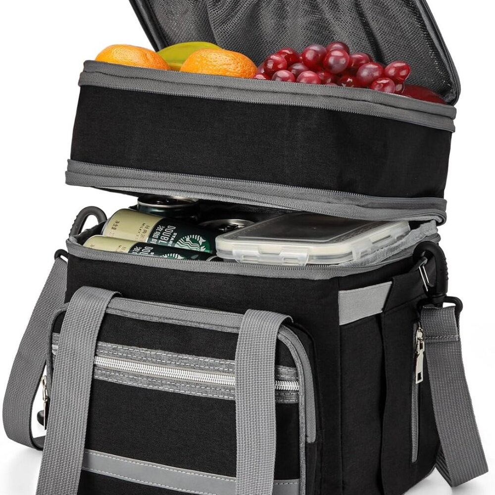 Lunch Box For Women, Insulated Double Deck Lunch Bag For Adults, Leakproof Coole